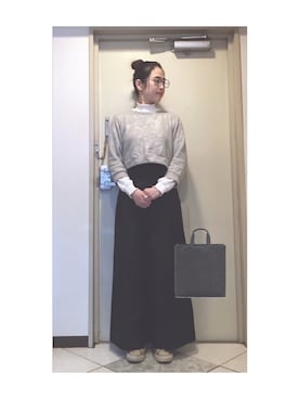 「アイテム（スウェット、シルバー系）」を使った、Yum.iさん（レディース・160cm）の冬コーディネート