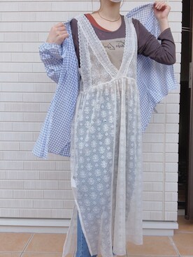 「コロナに負けるな」｜「アイテム（トップス）」を使った、ｒｙｏｋａさん（レディース・155cm）の春コーディネート
