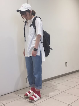 「mobus（モーブス）のアイテム」を使った、きょんすけさん（レディース・156cm）の夏コーディネート