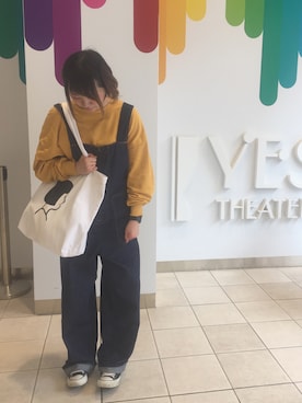 「大阪」｜「アイテム（オールインワン・サロペット）」を使った、きょんすけさん（レディース・156cm）の秋コーディネート