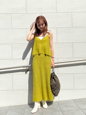 「CAPRICIEUX LE'MAGE（カプリシューレマージュ）のアイテム（ワンピース/ドレス、グリーン系）」を使った、yukiさん（レディース・162cm）の秋コーディネート