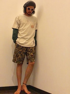 「Gramicci（グラミチ）のアイテム（サンダル）」を使った、higerinseさん（メンズ・170cm）の夏コーディネート