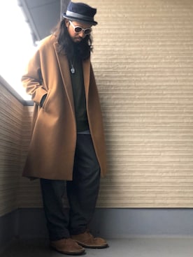 「アイテム（チェスターコート）」を使った、higerinseさん（メンズ・170cm・30代）の冬コーディネート