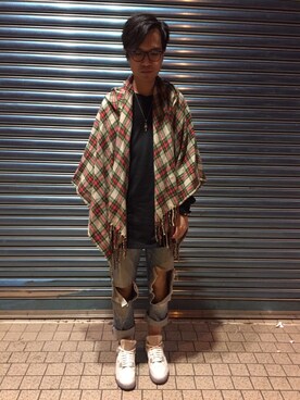 「AS KNOW AS plus（アズノゥアズプラス）のアイテム」を使った、Alan  Hoさん（メンズ・179cm）の冬コーディネート