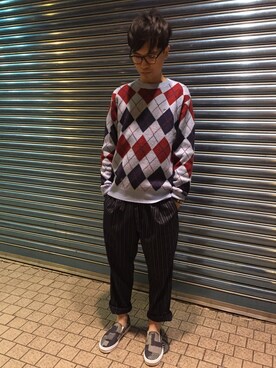 「common meets uncommon（コモンミーツアンコモン）のアイテム」を使った、Alan  Hoさん（メンズ・179cm）の冬コーディネート