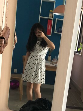 「乐町のアイテム（ワンピース、ホワイト系）」を使った、piuoさん（レディース）の秋コーディネート