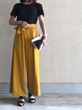 「Daniel Wellington（ダニエルウェリントン）の販売終了 クラシックペティット ボンダイ 32mm（アナログ腕時計）」を使った、ikmさん（レディース・157cm）の夏コーディネート