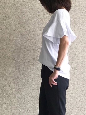 「NETSTAR（ネットスター）のアイテム（Tシャツ/カットソー）」を使った、ikmさん（レディース・157cm）の夏コーディネート