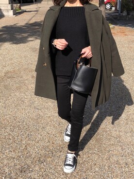 「CONVERSE（コンバース）のconverse（コンバース） ALL STAR OX（オールスターOX）（スニーカー）」を使った、ikmさん（レディース・157cm）の冬コーディネート