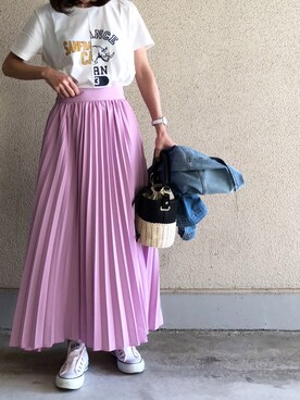 「ラベンダー」｜ikmさん（レディース・157cm）の春コーディネート
