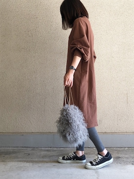 「titivate（ティティベイト）のアイテム（ハンドバッグ）」を使った、ikmさん（レディース・157cm）の秋コーディネート
