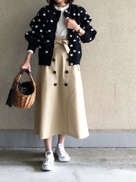 「Daniel Wellington（ダニエルウェリントン）の販売終了クラシックペティット アッシュフィールド32mm（アナログ腕時計）」を使った、ikmさん（レディース・157cm）の春コーディネート