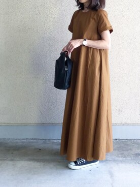 「titivate（ティティベイト）のﾌﾚｱﾏｷｼﾜﾝﾋﾟｰｽ（ワンピース）」を使った、ikmさん（レディース・157cm）の夏コーディネート