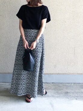 「花柄」｜「アイテム（ビーチサンダル）」を使った、ikmさん（レディース・157cm）の夏コーディネート