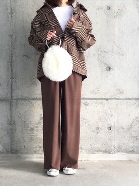 「Pierrot（ピエロ）のアイテム（その他アウター）」を使った、ikmさん（レディース・157cm）の秋コーディネート
