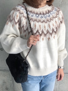 「ハイウエストストレートジーンズ」｜ikmさん（レディース・157cm）の冬コーディネート