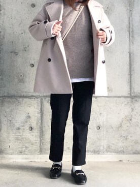 「Pierrot（ピエロ）のアイテム（その他アウター）」を使った、ikmさん（レディース・157cm）の冬コーディネート