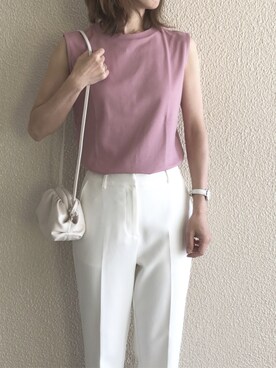 「Daniel Wellington（ダニエルウェリントン）の販売終了 クラシックペティット ボンダイ 32mm（アナログ腕時計）」を使った、ikmさん（レディース・157cm）の春コーディネート