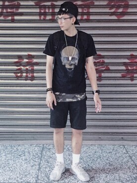 「REPUTATION（レピュテーション）のアイテム（帽子）」を使った、Chenさん（メンズ・174cm）の春コーディネート