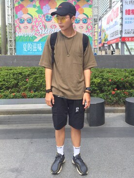 「REPUTATION（レピュテーション）のアイテム（帽子）」を使った、Chenさん（メンズ・174cm）の夏コーディネート