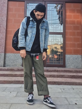 「TOMMY（トミー）のアイテム（ジャケット/アウター）」を使った、Chenさん（メンズ・174cm）の冬コーディネート