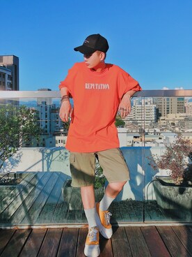 「REPUTATION（レピュテーション）のアイテム」を使った、Chenさん（メンズ・174cm）の春コーディネート