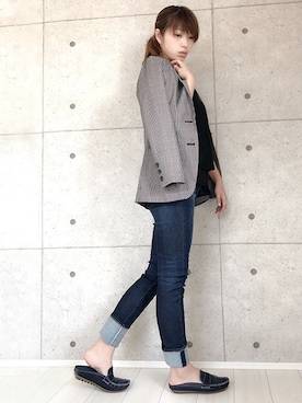 「アイテム（ローファー、ブルー系）」を使った、tsunmikaさん（レディース・172cm）の秋コーディネート