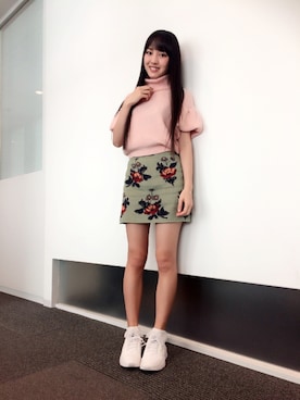 「バルーンスリーブ」｜飯窪春菜さん（レディース・160cm）の冬コーディネート