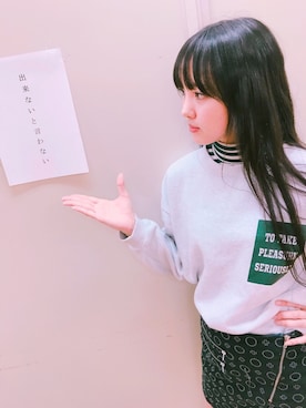「H&M（エイチ・アンド・エム）のアイテム（スカート）」を使った、飯窪春菜さん（レディース・160cm）の春コーディネート