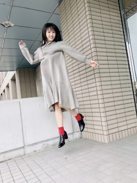 「高橋愛」｜「アイテム（レッグウェア）」を使った、飯窪春菜さん（レディース・160cm）の秋コーディネート