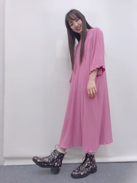 「merry jenny（メリージェニー）のアイテム（ワンピース/ドレス）」を使った、飯窪春菜さん（レディース・160cm）の春コーディネート