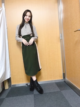 「REDYAZEL（レディアゼル）のアイテム」を使った、飯窪春菜さん（レディース・162cm）の冬コーディネート