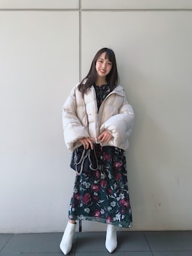 「apres jour（アプレジュール）のアイテム（ジャケット/アウター）」を使った、飯窪春菜さん（レディース・162cm）の冬コーディネート