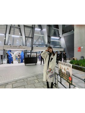 「LIVE」｜「アイテム（ジャケット/アウター）」を使った、飯窪春菜さん（レディース・162cm）の冬コーディネート