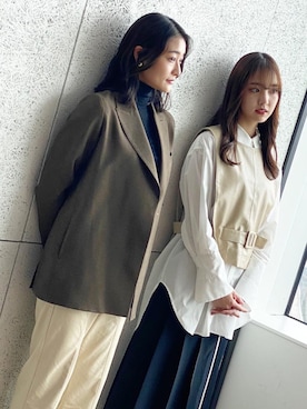 「LILY BROWN（リリーブラウン）のアイテム（トップス）」を使った、飯窪春菜さん（レディース・162cm）の春コーディネート