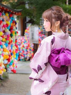 LAISSE PASSE（レッセパッセ）の「淡色花柄浴衣3点Set（浴衣