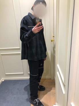 「MYne（マイン）のアイテム（帽子）」を使った、Yuseiさん（メンズ・176cm）の冬コーディネート