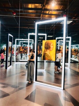 「UNIQLO（ユニクロ）の蓝色条纹衫（シャツ/ブラウス、ブルー系）」を使った、dw.さん（レディース・168cm）の秋コーディネート