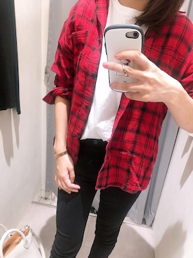 「OZOC（オゾック）のアイテム（Tシャツ/カットソー）」を使った、yukiさん（レディース・161cm）の秋コーディネート