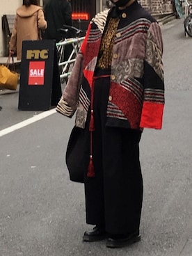 「帯紐」｜Uさん（レディース・159cm）の冬コーディネート