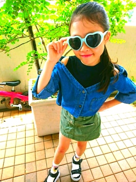 「PINKHUNT（ピンクハント）のアイテム（スカート）」を使った、Ｙｕｕさん（キッズ・123cm）の夏コーディネート