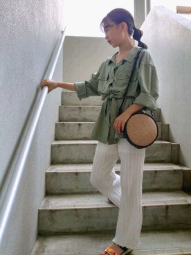 「Right-on（ライトオン）のアイテム（バッグ）」を使った、Ｙｕｕさん（キッズ・130cm）の夏コーディネート