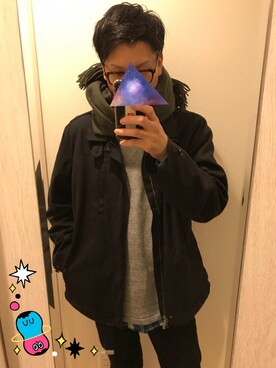 「Eddie Bauer（エディーバウアー）のアイテム（ブルゾン）」を使った、しぇりー店長さん（メンズ・179cm）の秋コーディネート