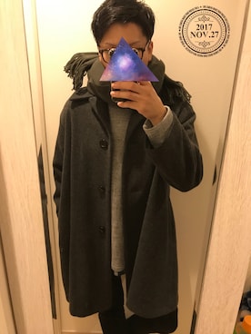 「レディース」｜「アイテム（ダウンジャケット/コート）」を使った、しぇりー店長さん（メンズ・179cm）の秋コーディネート