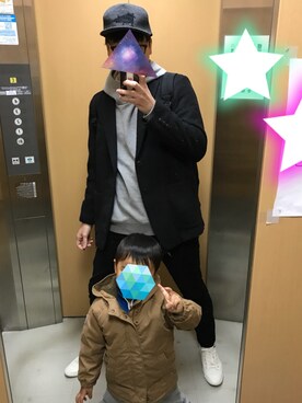 「ZARA（ザラ）のアイテム（モッズコート）」を使った、しぇりー店長さん（メンズ・179cm）の冬コーディネート