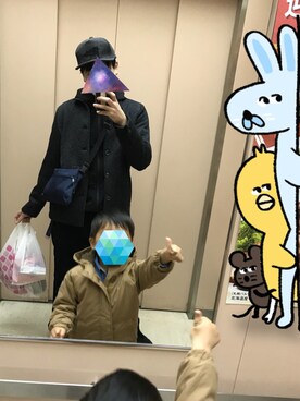 「ZARA（ザラ）のアイテム（モッズコート）」を使った、しぇりー店長さん（メンズ・179cm）の冬コーディネート