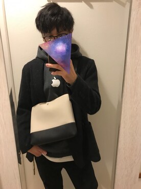 「Apple（-）のアイテム（トップス）」を使った、しぇりー店長さん（メンズ・179cm）の秋コーディネート