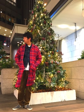「GBS TROUSERS（ジービーエストラウザーズ）のアイテム」を使った、Naoki Tachibanaさん（メンズ・190cm）の冬コーディネート