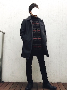 「アイテム（CD、ブルー系）」を使った、れんさん（メンズ・166cm）の冬コーディネート