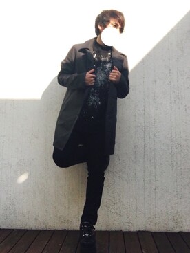 「スキニーデニム」｜「アイテム（CD）」を使った、れんさん（メンズ・166cm）の春コーディネート
